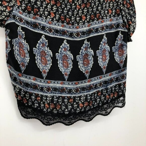 Jaase Australia Boho abstract print cropped short sleeve t-shirt LG - Picture 10 of 12